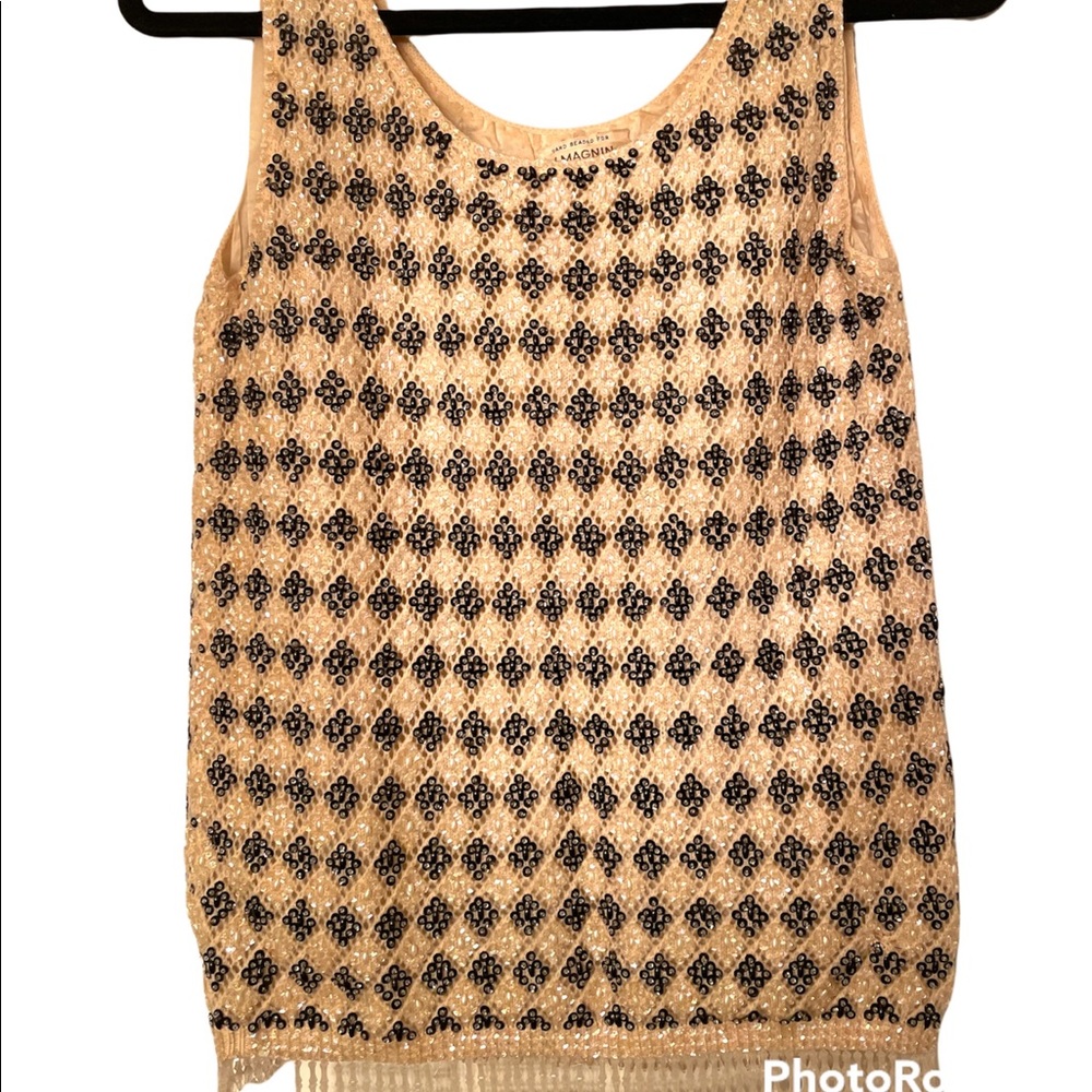 Vintage hand beaded Cyn Les sleeveless top